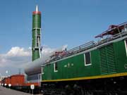 Музей железнодорожной техники, боевой железнодорожный ракетный комплекс (БЖРК) 15П961 с межконтинентальной баллистической ракетой